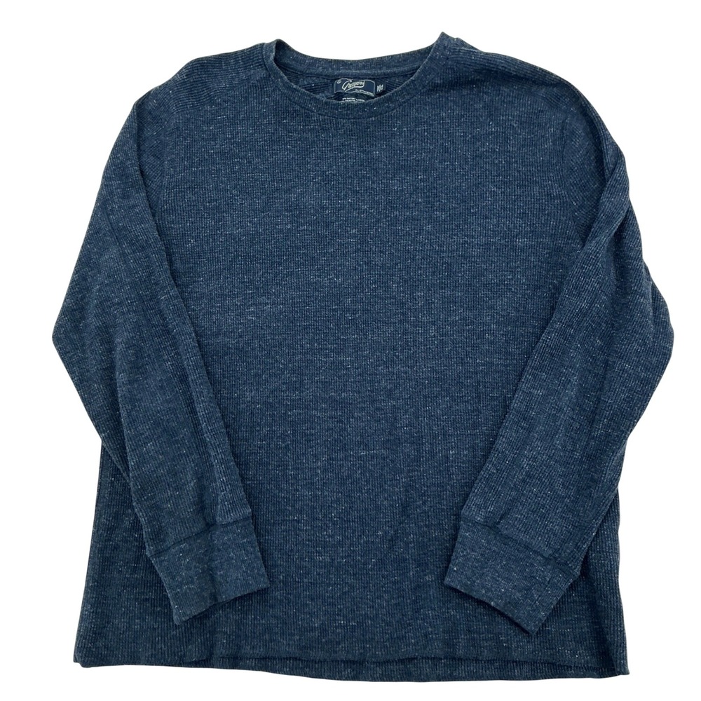 Grayers Men's Heavyweight Thermal Long Sleeve Waffle Knit Shirt XL Dark Blue